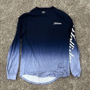 Hollister Men's Blue ombré Long Sleeve Shirt